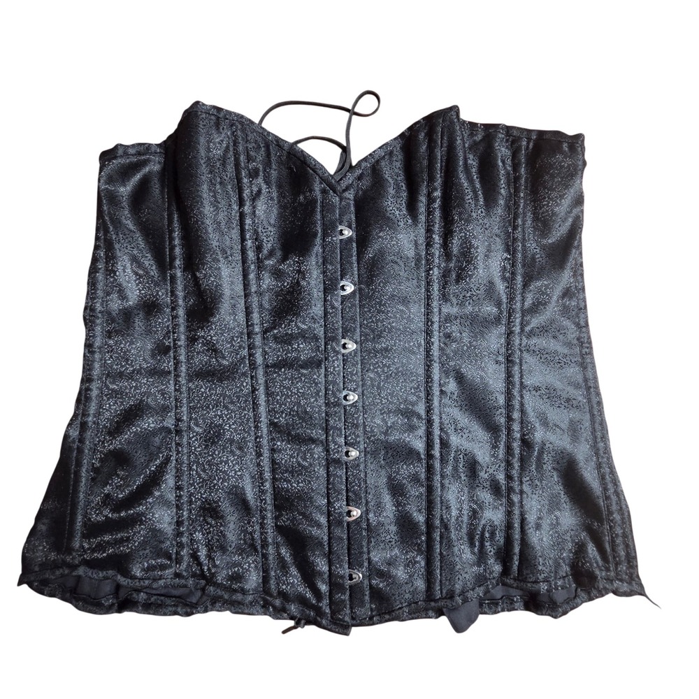 Daisy Corsets Black Brocade Lace Up Sweetheart Corset Top 3XL Gothic Steampunk